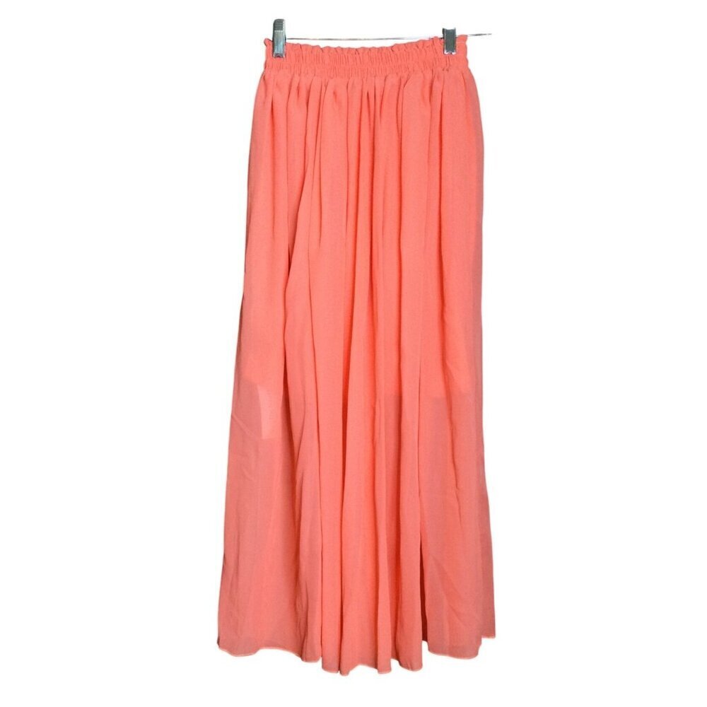 Zimmermann Womens Maxi Skirt Coral Orange Size 2 Elastic Waist flowy pull on
